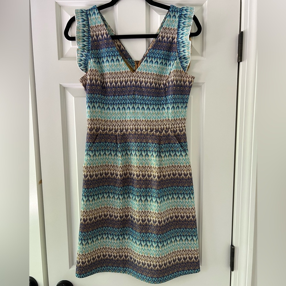 Tabitha Blue and Cream Striped Mini Dress